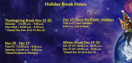 Holiday Schedule Nov 18-Dec 30