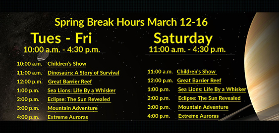 Spring Break Hours March 12-16